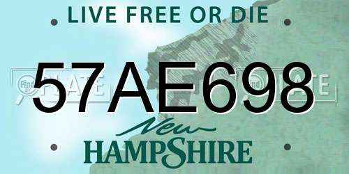 57AE698 New Hampshire License Plate