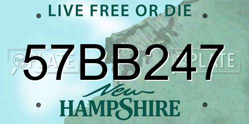 57BB247 New Hampshire License Plate
