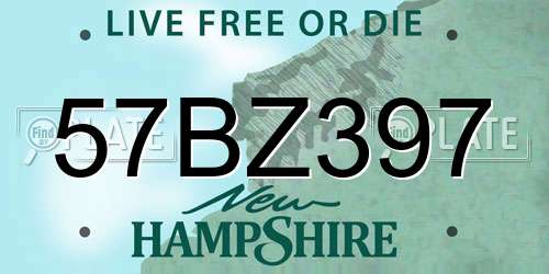57BZ397 New Hampshire License Plate