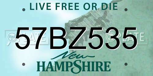 57BZ535 New Hampshire License Plate