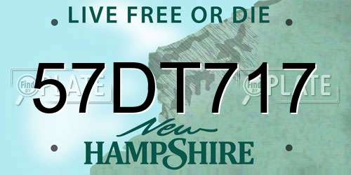 57DT717 New Hampshire License Plate