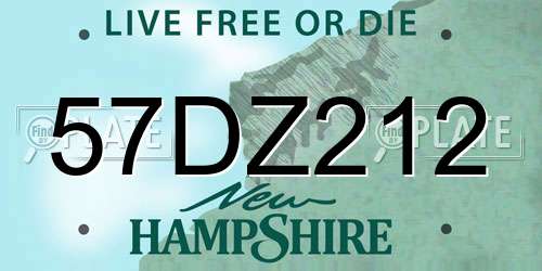 57DZ212 New Hampshire License Plate