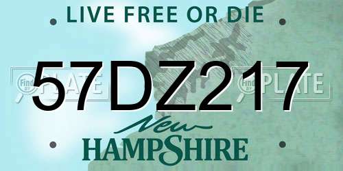 57DZ217 New Hampshire License Plate