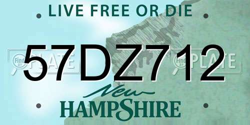 57DZ712 New Hampshire License Plate