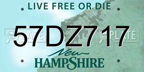 57DZ717 New Hampshire License Plate