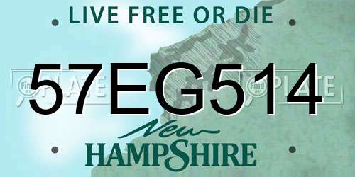 57EG514 New Hampshire License Plate