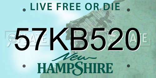 57KB520 New Hampshire License Plate