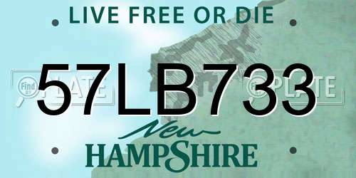 57LB733 New Hampshire License Plate