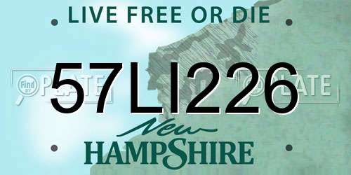 57LI226 New Hampshire License Plate