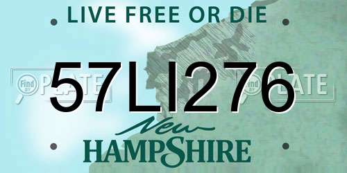 57LI276 New Hampshire License Plate