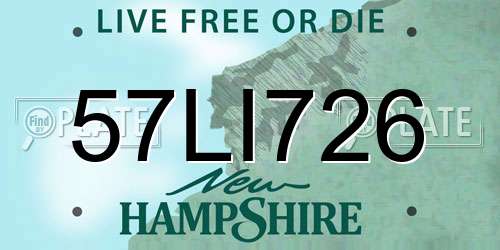 57LI726 New Hampshire License Plate
