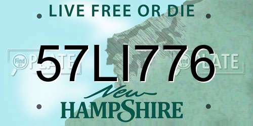 57LI776 New Hampshire License Plate