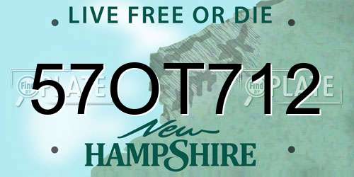 57OT712 New Hampshire License Plate