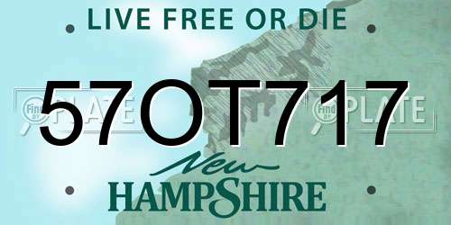 57OT717 New Hampshire License Plate