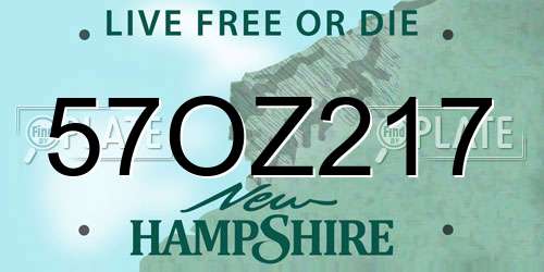 57OZ217 New Hampshire License Plate
