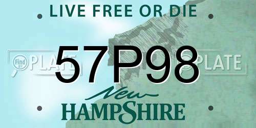 57P98 New Hampshire License Plate