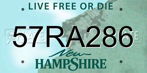 57RA286 New Hampshire License Plate