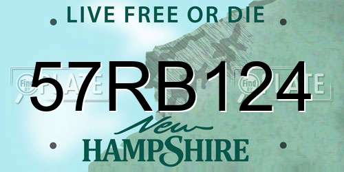 57RB124 New Hampshire License Plate