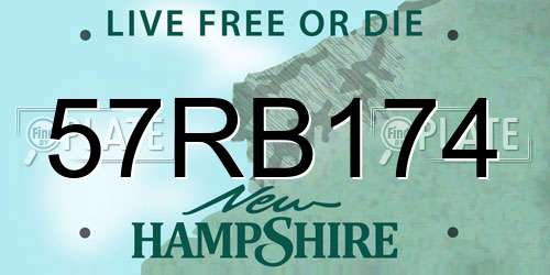 57RB174 New Hampshire License Plate