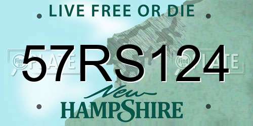 57RS124 New Hampshire License Plate