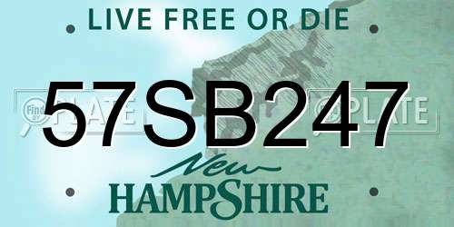 57SB247 New Hampshire License Plate