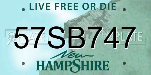 57SB747 New Hampshire License Plate