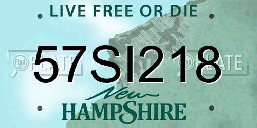 57SI218 New Hampshire License Plate