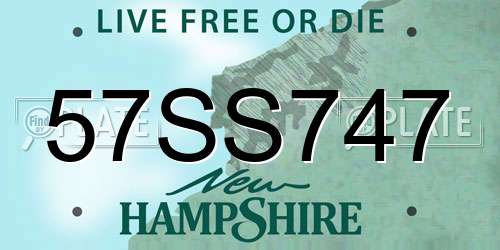57SS747 New Hampshire License Plate