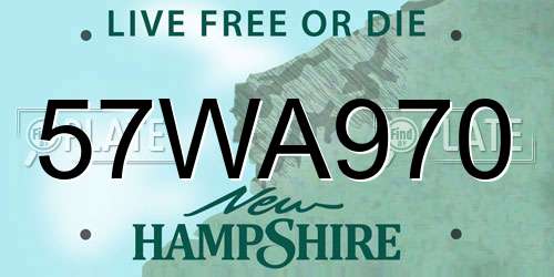 57WA970 New Hampshire License Plate