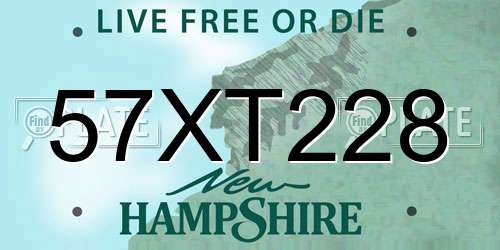 57XT228 New Hampshire License Plate