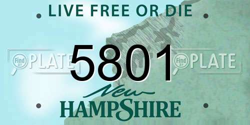 5801 New Hampshire License Plate