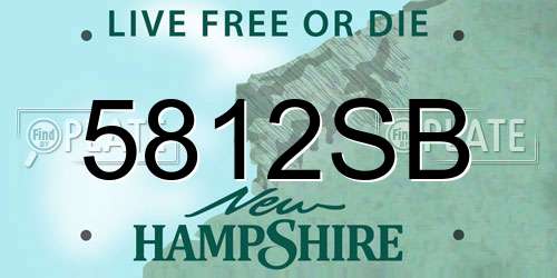 5812SB New Hampshire License Plate