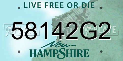 58142G2 New Hampshire License Plate