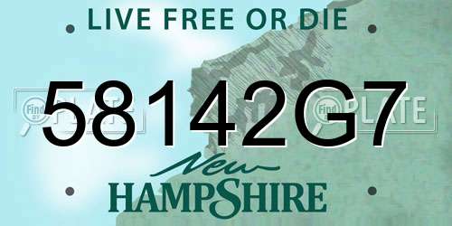 58142G7 New Hampshire License Plate