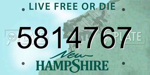 5814767 New Hampshire License Plate