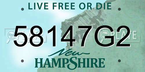 58147G2 New Hampshire License Plate