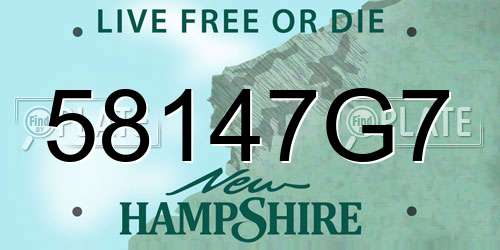 58147G7 New Hampshire License Plate