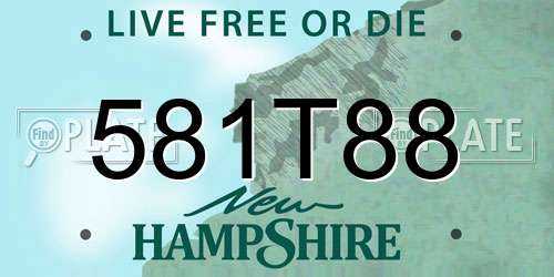 581T88 New Hampshire License Plate