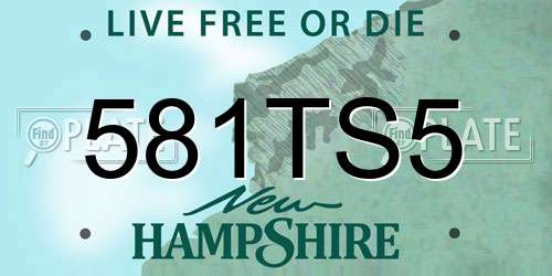 581TS5 New Hampshire License Plate