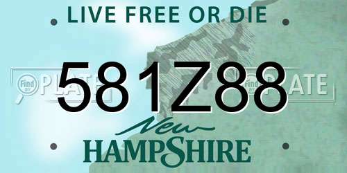 581Z88 New Hampshire License Plate