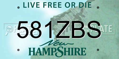 581ZBS New Hampshire License Plate