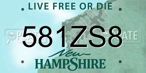 581ZS8 New Hampshire License Plate