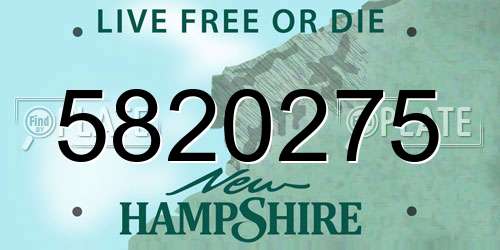 5820275 New Hampshire License Plate