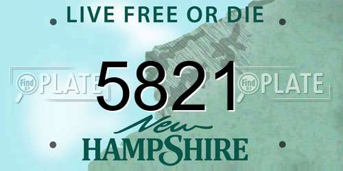 5821 New Hampshire License Plate