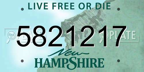 5821217 New Hampshire License Plate