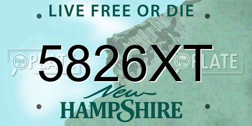 5826XT New Hampshire License Plate