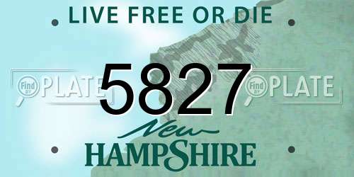 5827 New Hampshire License Plate