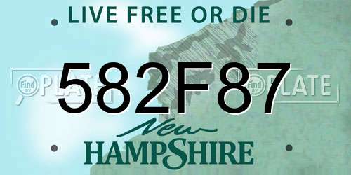 582F87 New Hampshire License Plate