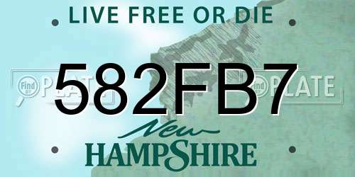 582FB7 New Hampshire License Plate