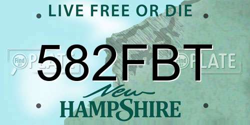 582FBT New Hampshire License Plate